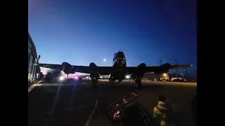 Lancaster night run-up at the bomber command museum of Canada.