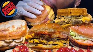 ASMR ⚠️EXTREMELY MESSY🤤 BURGER KING BACON WHOPPER, SPICY WHOPPER MELT SPICY CHEESE SAUCE MUKBANG