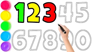 1234567890 // Learn to Draw and Paint Numbers Step by Step for Children // Coloring Page // KS ART