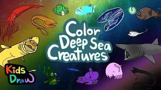 Color Deep Sea Animals | Let's learn different colors with deep sea creatures | Kids Draw