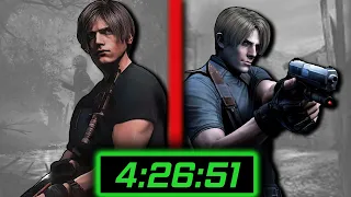 Speedrunning Resident Evil 4 ORIGINAL and REMAKE New Game Pro at the SAME TIME in 4:26:51