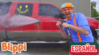 Blippi Lava su Camioneta | Tiempo de Juego con Blippi | Moonbug Kids