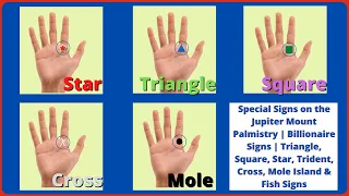 Special Signs on the Jupiter Mount Palmistry | Billionaire Signs | Star, Trident, Cross & Fish Signs