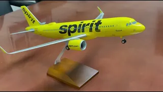 SKR8369 unboxing. SKYMARKS SPIRIT A320NEO 1/100 W/WOOD STAND & GEAR &WIFI DOME by SkyMarks Models.