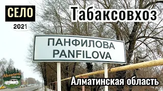 Село ПАНФИЛОВА - Табаксовхоз, Алматинская область, Казахстан, 2021. Обзор села.