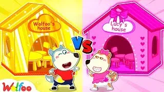 Wolfoo Game | Gold vs Pink Playhouse Challenge - Play with Playhouse for Kids | Wolfoo Kids Channel