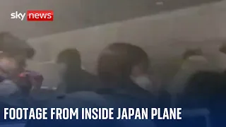 Inside the burning Japan Airlines flight