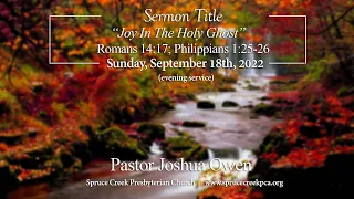 SCPCA Morning Service September 25th, 2022