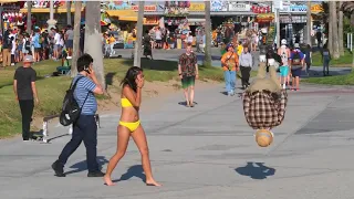 OLD GRANDPA DOING BACKFLIP IN THE STREET PRANK! 😂