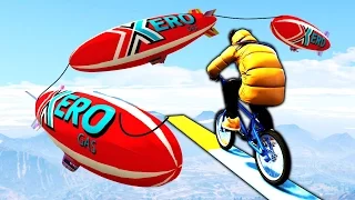 ПАРКУР НА BMX ПО ТОНКИМ КАНАТАМ НА ДИРИЖАБЛЯХ В GTA 5 ONLINE ( ГТА 5 ГОНКИ )