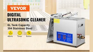 VEVOR Commercial Ultrasonic Cleaner, 6L, 40kHz, 110V,  with Digital Timer & Heater