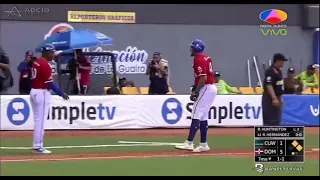 Gran cuadrangular de Ramon Hernandez y pone el juego ante Curazao  5-1.🔥🔥💪🇩🇴⚾️