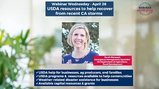 USDA grants and resources to help recover from recent CA storms
