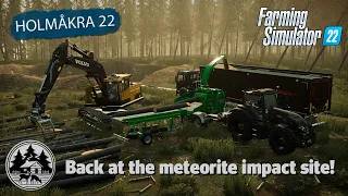 WOOD CHIPPING DAMAGED TREES! | FS22 | Forestry | Holmåkra 22 | Timelapse | E17