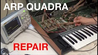 Synthchaser #103 - ARP Quadra Repair & Restoration (Pt. 5) - Repairing Dead CPU, Keys & Oscillator