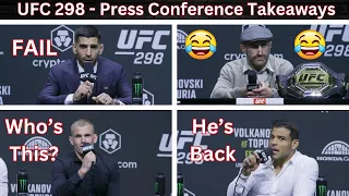 Volk's Hilarious Confidence STEALS UFC 298 Press Conference!