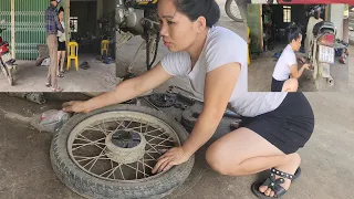 was invited by, the boss  eat cake. and motorbike repair. for the extended family.