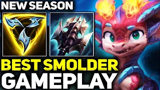 RANK 1 BEST SMOLDER IN NEW SEASON AMAZING GAMEPLAY! | League of Legends