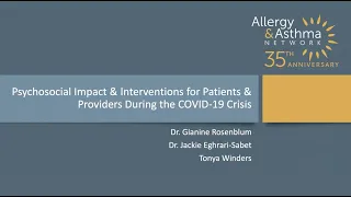 Psychosocial Impact & Interventions for Patients & Providers During the COVID-19 Crisis