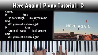 Here Again | Piano Tutorial | D