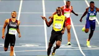 IMAGES Rio 2016 Olympics Usain Bolt wins Gold 200m Semi Finals while laughing with De Grasse