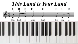 This Land is Your Land - Easy Piano Tutorial