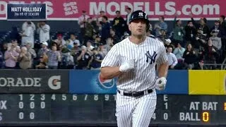 CWS@NYY: Holliday crushes a three-run homer