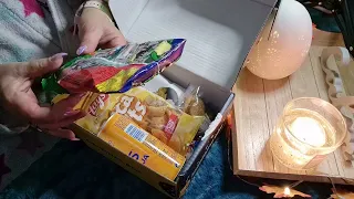 ASMR ~ May's Snack Surprise Box, Tasty Treats From Spain. Tapping ~ Crinkle Sounds, Restful Sleep