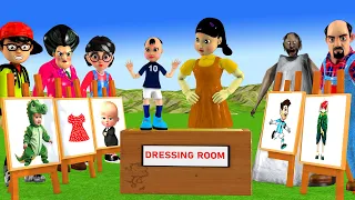 Scary Teacher 3D vs Squid Game Draw Fashion Design Baby Nice or Error 5 Times Challenge Who The Best
