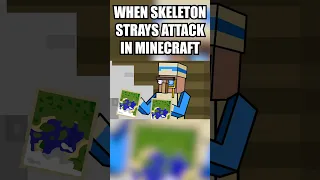 When skeleton strays attack in Minecraft! #minecraft #shorts