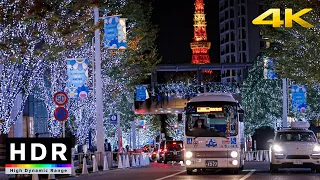 【4K HDR】Tokyo Christmas Lights - Roppongi Night Walk
