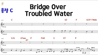 Bridge Over Troubled Water  C키 /험한세상에 다리가되어/반주MR 통기타 악보영상