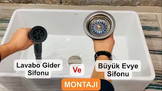 Lavabo gider sifonu ve büyük evye sifonu montajı - Sifon su kaçırıyor - Evye gideri nasıl #tanıtım