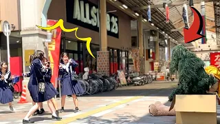 Bushman prank with Giant teddy bear : Scaring Japanese people on Mother's day