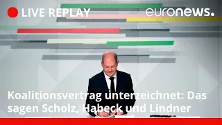 Koalitionsvertrag unterzeichnet: Das sagen Scholz, Habeck und Lindner