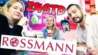 24 STUNDEN NUR ESSEN VON ROSSMANN CHALLENGE Ganzen Tag Drogerie Essen für Kathi, Kaan & Nina | Vlog