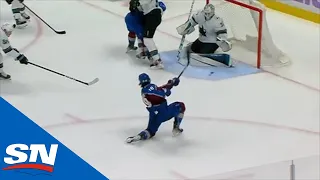 Alex Newhook Hammers Puck Home After Perfect Pass From Samuel Girard