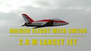 2.8 M Big Lancer maiden flight with SW140#Lancerjet#jet#rc#SW140