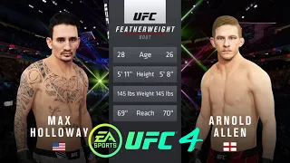 HOLLOWAY vs ALLEN UFC FIGHT NIGHT (UFC on ESPN 44)