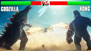 Godzilla Vs Kong Pyramid Battle Scene 4K | Godzilla X Kong The New Empire But Health Bar Is Enabled