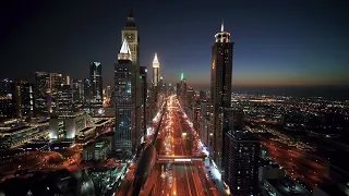 Dubai At Night in 4k, Dubai Skyscrapers, Dubai Burj Khalifa, Dubai 4k, Ultra HD