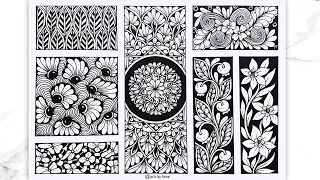 7 Zentangle Pattern For Beginners |Mandala patterns |Doodle Pattern | Zen-doodle