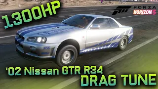 FORZA HORIZON 5 - 1300HP '02 Nissan GTR R34 Drag Tune