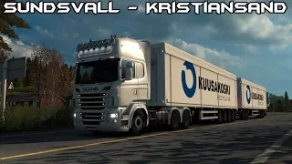 Euro Truck Simulator 2 ProMods 2.2: Sundsvall to Kristiansand! Timelapse