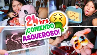 🎃 24 HORAS COMIENDO Comida Tenebrosa Y Espeluznante 🤢¿SABE DELICIOSO? 💩¡SOY UN ZOMBIE! |Conny Merlin