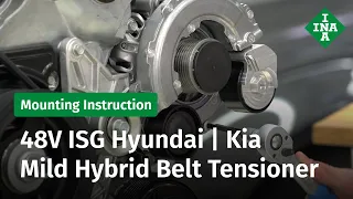 Removing and installing the belt tensioner on a Hyundai/Kia 48-volt starter generator (mild hybrid)