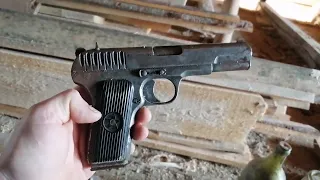 Armă găsită la demolarea podului un pistol tocarev Ett-33