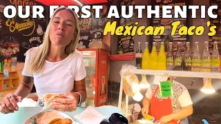 First Time Trying Authentic Mexican Taco's! (FREE Taco Tour in Mexico City)