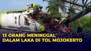 Bus Pariwisata Tabrak Tiang dan Terguling di Tol Mojokerto, 13 Orang Meninggal Dunia