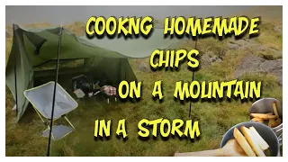 Stormy Mountain Adventure: Cooking Homemade Chips on a Wild Camp in Heavy Wind & Rain, Lake District